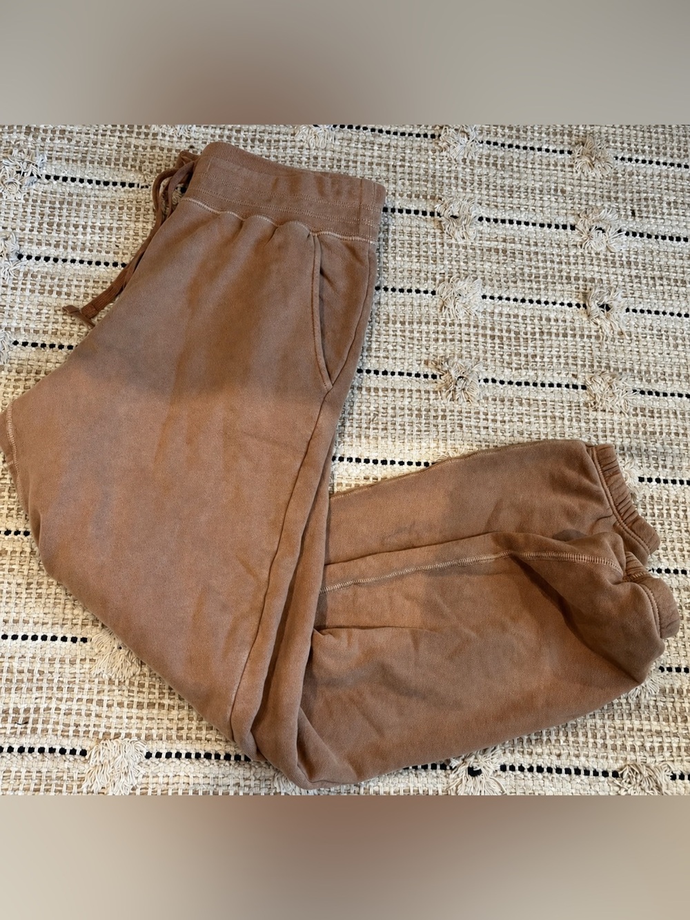 Unsubscribed 100% Cotton Fleece Joggers - Light Brown - Small